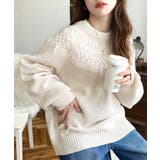 求心ケーブル編みニットプルオーバー | moment+ | 詳細画像3 