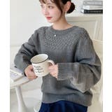 求心ケーブル編みニットプルオーバー | moment+ | 詳細画像33 