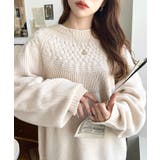 求心ケーブル編みニットプルオーバー | moment+ | 詳細画像5 