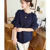 求心ケーブル編みニットプルオーバー | moment+ | 詳細画像50 