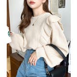 ショルダーフリルニットプルオーバー6G | moment+ | 詳細画像11 