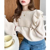 ショルダーフリルニットプルオーバー6G | moment+ | 詳細画像16 