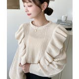 ショルダーフリルニットプルオーバー6G | moment+ | 詳細画像20 