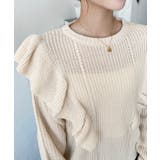 ショルダーフリルニットプルオーバー6G | moment+ | 詳細画像23 