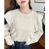 ショルダーフリルニットプルオーバー6G | moment+ | 詳細画像3 