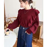 ショルダーフリルニットプルオーバー6G | moment+ | 詳細画像47 