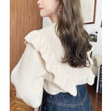 ショルダーフリルニットプルオーバー6G | moment+ | 詳細画像5 