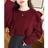 ショルダーフリルニットプルオーバー6G | moment+ | 詳細画像50 