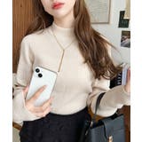 トルネックリブカラーリブニットプルオーバー12G | moment+ | 詳細画像2 