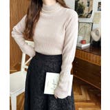 トルネックリブカラーリブニットプルオーバー12G | moment+ | 詳細画像42 