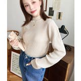 トルネックリブカラーリブニットプルオーバー12G | moment+ | 詳細画像9 