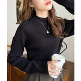 ブラック | トルネックリブカラーリブニットプルオーバー12G | moment+