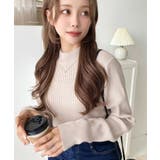 グレイッシュベージュ | トルネックリブカラーリブニットプルオーバー12G | moment+