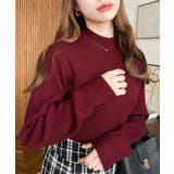 ボルドー | トルネックリブカラーリブニットプルオーバー12G | moment+