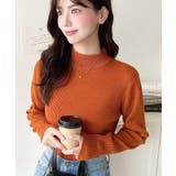 オレンジ | トルネックリブカラーリブニットプルオーバー12G | moment+