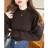 ブラウン | トルネックリブカラーリブニットプルオーバー12G | moment+