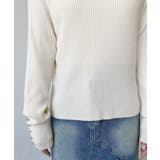 袖口ボタンボトルネックリブニットプルオーバー12G | moment+ | 詳細画像10 