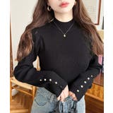 袖口ボタンボトルネックリブニットプルオーバー12G | moment+ | 詳細画像14 