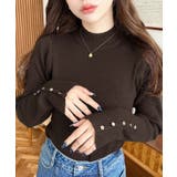 袖口ボタンボトルネックリブニットプルオーバー12G | moment+ | 詳細画像21 