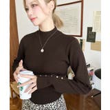 袖口ボタンボトルネックリブニットプルオーバー12G | moment+ | 詳細画像25 