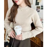 袖口ボタンボトルネックリブニットプルオーバー12G | moment+ | 詳細画像27 