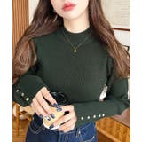 袖口ボタンボトルネックリブニットプルオーバー12G | moment+ | 詳細画像33 