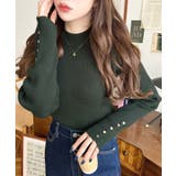 袖口ボタンボトルネックリブニットプルオーバー12G | moment+ | 詳細画像35 