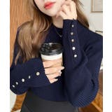 袖口ボタンボトルネックリブニットプルオーバー12G | moment+ | 詳細画像42 