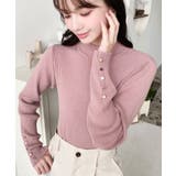 袖口ボタンボトルネックリブニットプルオーバー12G | moment+ | 詳細画像45 