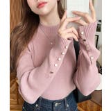 袖口ボタンボトルネックリブニットプルオーバー12G | moment+ | 詳細画像47 