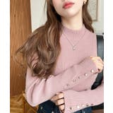 袖口ボタンボトルネックリブニットプルオーバー12G | moment+ | 詳細画像48 