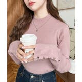 袖口ボタンボトルネックリブニットプルオーバー12G | moment+ | 詳細画像51 