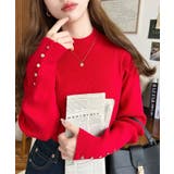 袖口ボタンボトルネックリブニットプルオーバー12G | moment+ | 詳細画像52 