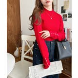 袖口ボタンボトルネックリブニットプルオーバー12G | moment+ | 詳細画像54 