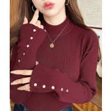 袖口ボタンボトルネックリブニットプルオーバー12G | moment+ | 詳細画像59 