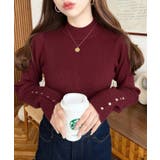 袖口ボタンボトルネックリブニットプルオーバー12G | moment+ | 詳細画像61 