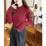 袖口ボタンボトルネックリブニットプルオーバー12G | moment+ | 詳細画像63 