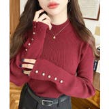 袖口ボタンボトルネックリブニットプルオーバー12G | moment+ | 詳細画像64 