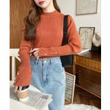 袖口ボタンボトルネックリブニットプルオーバー12G | moment+ | 詳細画像74 