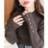 袖口ボタンボトルネックリブニットプルオーバー12G | moment+ | 詳細画像76 