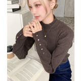 袖口ボタンボトルネックリブニットプルオーバー12G | moment+ | 詳細画像80 