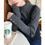 袖口ボタンボトルネックリブニットプルオーバー12G | moment+ | 詳細画像83 