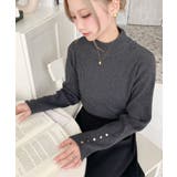 袖口ボタンボトルネックリブニットプルオーバー12G | moment+ | 詳細画像84 