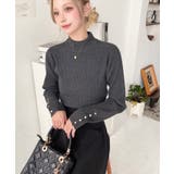 袖口ボタンボトルネックリブニットプルオーバー12G | moment+ | 詳細画像85 