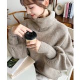 ブラウン | ハイネックモチモチニットプルオーバー | moment+