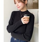 ボトルネック配色ラインワイドリブニットプルオーバー12G | moment+ | 詳細画像20 