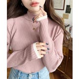 ボトルネック配色ラインワイドリブニットプルオーバー12G | moment+ | 詳細画像67 