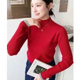 ボトルネック配色ラインワイドリブニットプルオーバー12G | moment+ | 詳細画像71 