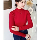 ボトルネック配色ラインワイドリブニットプルオーバー12G | moment+ | 詳細画像73 