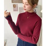 ボトルネック配色ラインワイドリブニットプルオーバー12G | moment+ | 詳細画像82 